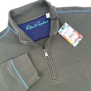 Robert Graham Men's Fulham Classic Fit Deep Forest 1/4 Zip Pullover L